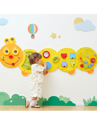 VIGA Large Wooden Caterpillar Activity Board
