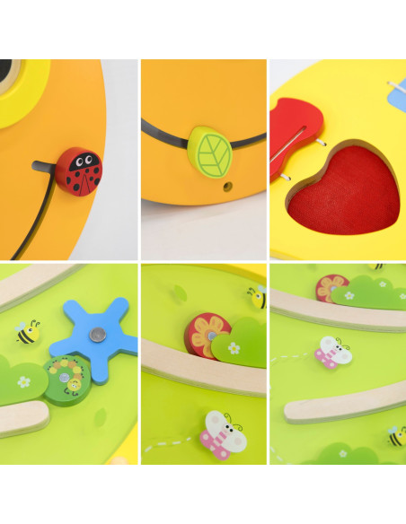 VIGA Large Wooden Caterpillar Activity Board