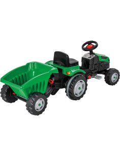 Pilsan Traktor na Pedały z Przyczepką Jeździk z Kierownicą Zielony 07316 2