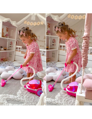WOOPIE Vacuum Cleaner for Kids with Suction Function Pink
