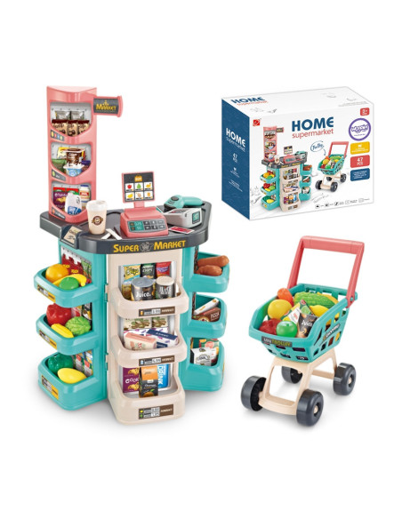 WOOPIE Supermarket Store and Trolley Shopping Cart Checkout Scale Scanner 47 acc