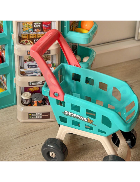 WOOPIE Supermarket Store and Trolley Shopping Cart Checkout Scale Scanner 47 acc