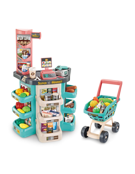 WOOPIE Supermarket Store and Trolley Shopping Cart Checkout Scale Scanner 47 acc