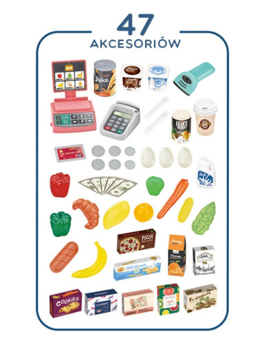 WOOPIE Supermarket Store and Trolley Shopping Cart Checkout Scale Scanner 47 acc