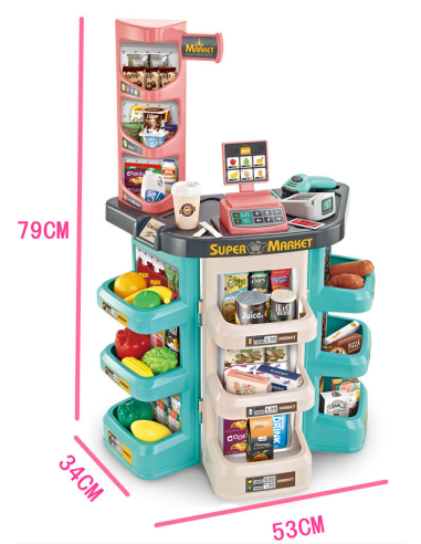 WOOPIE Supermarket Store and Trolley Shopping Cart Checkout Scale Scanner 47 acc