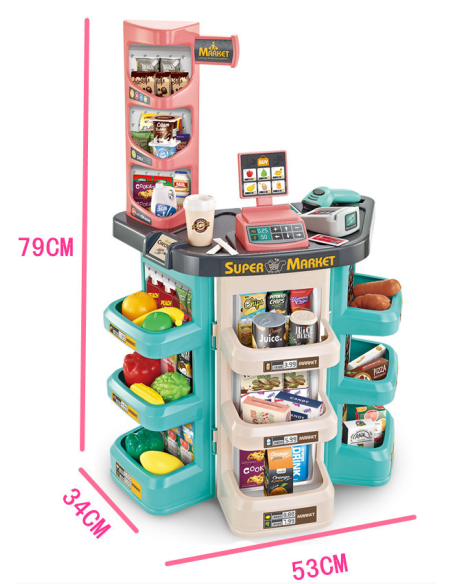 WOOPIE Supermarket Store and Trolley Shopping Cart Checkout Scale Scanner 47 acc