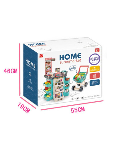 WOOPIE Supermarket Store and Trolley Shopping Cart Checkout Scale Scanner 47 acc