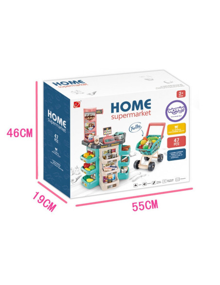 WOOPIE Supermarket Store and Trolley Shopping Cart Checkout Scale Scanner 47 acc