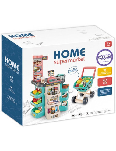 WOOPIE Supermarket Store and Trolley Shopping Cart Checkout Scale Scanner 47 acc