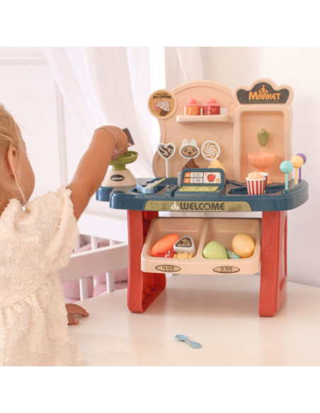 WOOPIE Shop Supermarket Shopping Cart Ice Cream Sweets + 40 Accs.