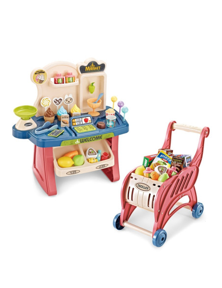 WOOPIE Shop Supermarket Shopping Cart Ice Cream Sweets + 40 Accs.