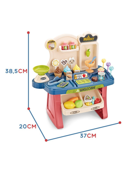 WOOPIE Shop Supermarket Shopping Cart Ice Cream Sweets + 40 Accs.