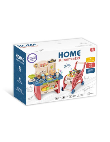 WOOPIE Shop Supermarket Shopping Cart Ice Cream Sweets + 40 Accs.