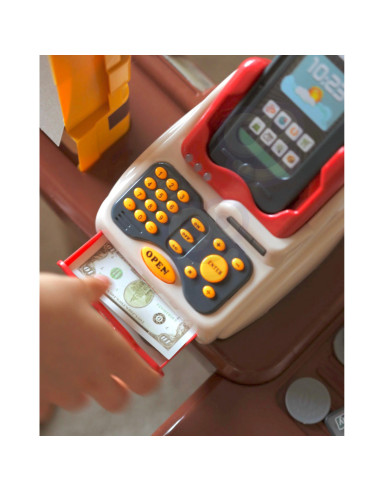 WOOPIE Supermarket Store with Trolley Scale Cash Register Scanner + 48 Accs.