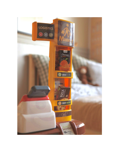 WOOPIE Supermarket Store with Trolley Scale Cash Register Scanner + 48 Accs.