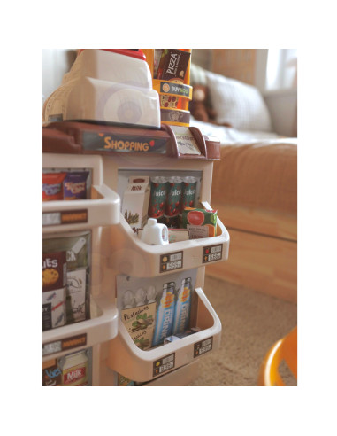 WOOPIE Supermarket Store with Trolley Scale Cash Register Scanner + 48 Accs.