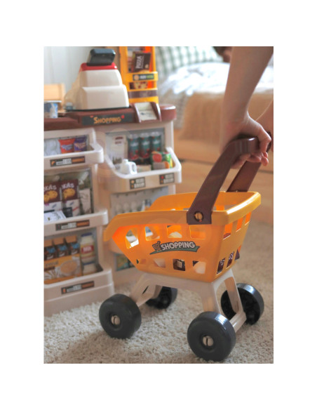 WOOPIE Supermarket Store with Trolley Scale Cash Register Scanner + 48 Accs.