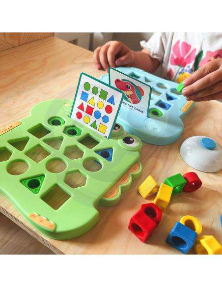WOOPIE Montessori Dinosaur Puzzle Match Shapes Skill Game