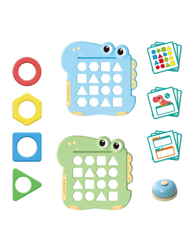 WOOPIE Montessori Dinosaur Puzzle Match Shapes Skill Game