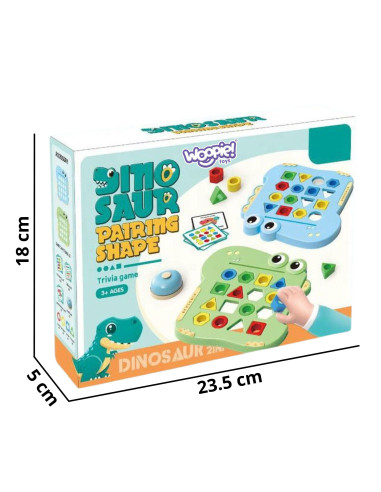 WOOPIE Montessori dinozaurų dėlionė, atitikimo formos, įgūdžių žaidimas
