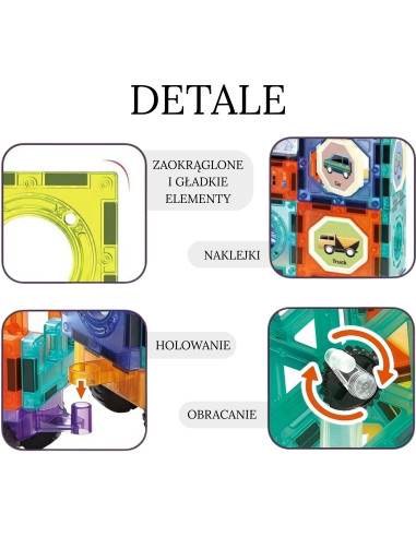 WOOPIE Magnetic Blocks 3D Set Castle Vehicles 71pcs.