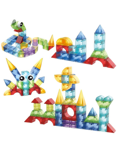 WOOPIE Magnetic Construction Blocks 3D Cubes Educational Set 63 pcs.
