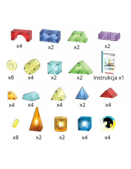 WOOPIE Magnetic Construction Blocks 3D Cubes Educational Set 63 pcs.