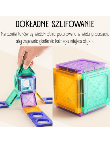 WOOPIE magnetiniai konstruktoriai 3D edukacinis rinkinys pilies transporto priemonės 110 vnt.