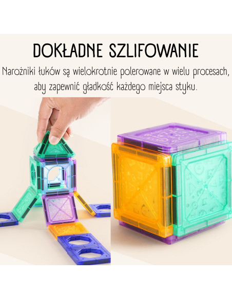 Конструктор WOOPI Magnetic Construction Blocks 3D, развивающий набор, замок, транспортные средства, 110 деталей.