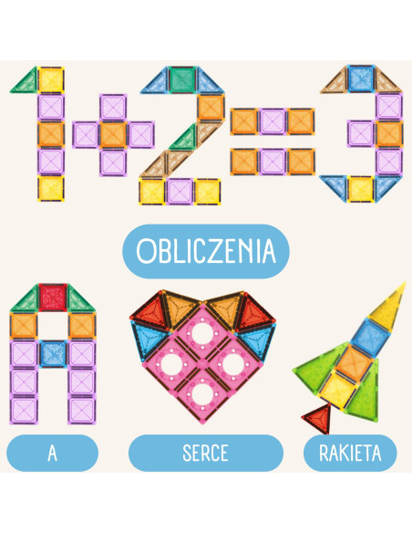 Конструктор WOOPI Magnetic Construction Blocks 3D, развивающий набор, замок, транспортные средства, 110 деталей.