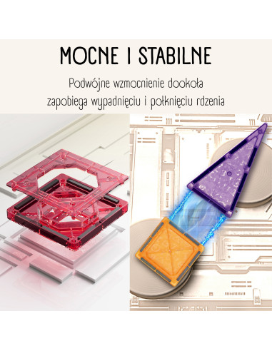 WOOPIE magnetiniai konstruktoriai 3D edukacinis rinkinys pilies transporto priemonės 110 vnt.