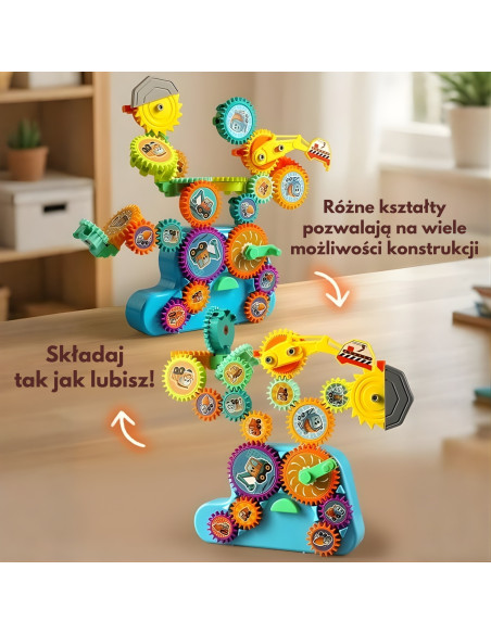 WOOPIE interaktyvūs konstruktoriaus kaladėlės, krumpliaračiai, 18 vnt.