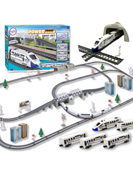 WOOPIE Electric Train Huge 914 cm Track Bridge Tunnel 86 pcs.