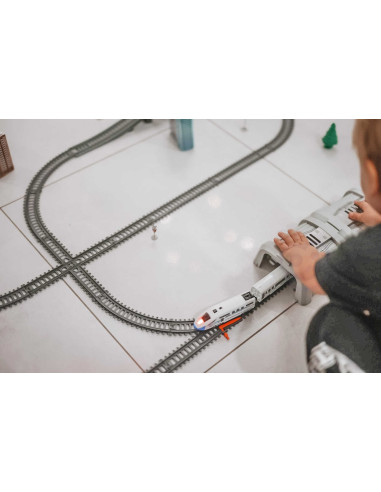 WOOPIE elektrinis traukinys, didžiulis 914 cm bėgių tiltas, tunelis, 86 vnt.