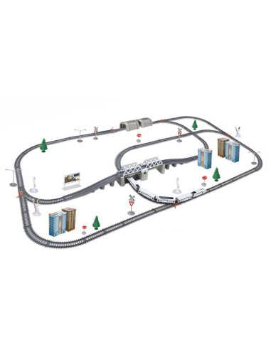 WOOPIE Electric Train Huge 914 cm Track Bridge Tunnel 86 pcs.