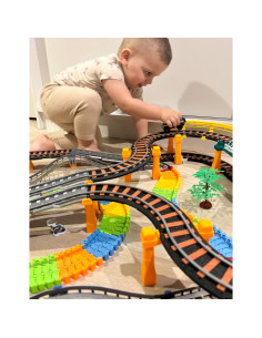 WOOPIE Electric Train 2in1 Race Track Train Viaduct Car XXL 192 pcs. 2