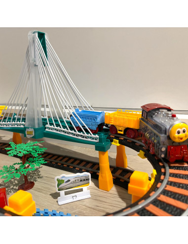 WOOPIE Electric Train 2in1 Race Track Train Viaduct Car XXL 192 pcs.