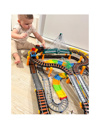 WOOPIE Electric Train 2in1 Race Track Train Viaduct Car XXL 192 pcs.