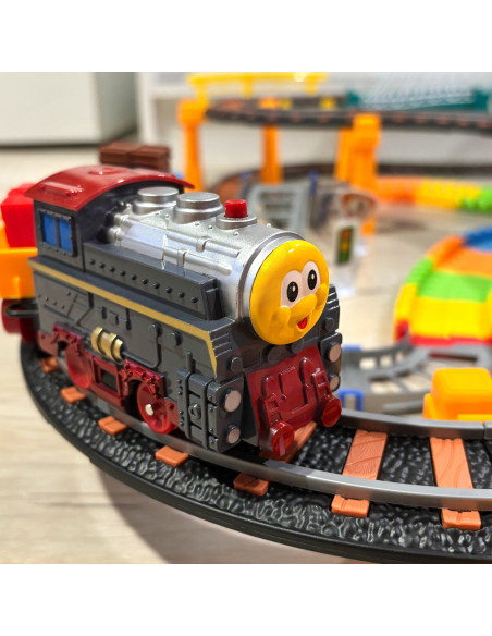 WOOPIE Electric Train 2in1 Race Track Train Viaduct Car XXL 192 pcs.