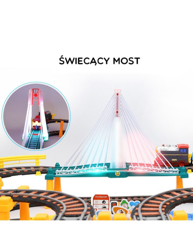 WOOPIE Electric Train 2in1 Race Track Train Viaduct Car XXL 192 pcs.