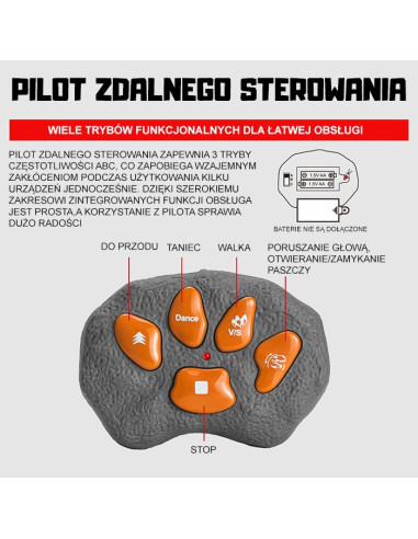 WOOPIE Nuotolinio valdymo dinozaurų robotas T-Rex