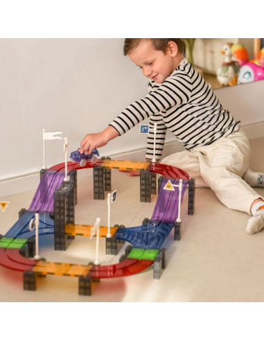 WOOPIE Magnetic Car Race Track + 137 El. Car