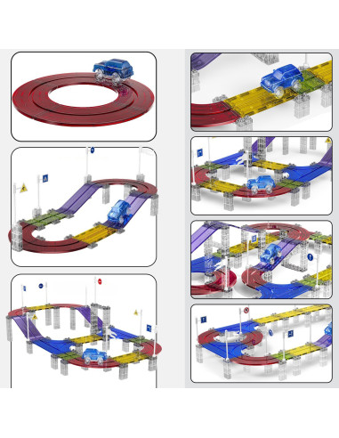 WOOPIE Magnetic Car Race Track + 137 El. Car