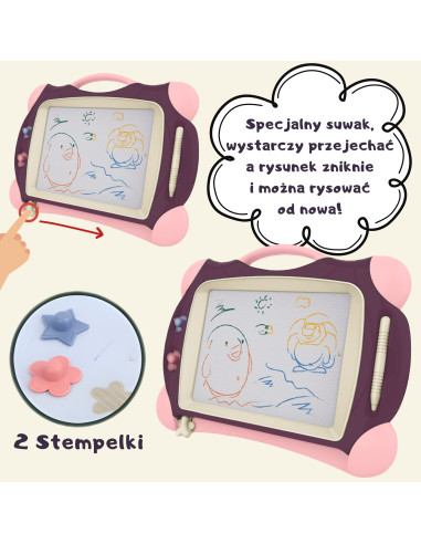 WOOPIE magnetinė spalvota žymeklio lenta + 2 violetiniai antspaudai