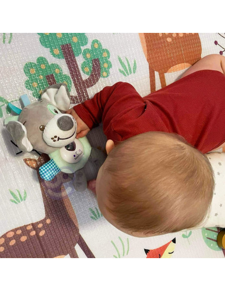 WOOPIE BABY interaktyvus pliušinis žaislas kūdikiams su šviesa ir garsu - miegantis šuniukas