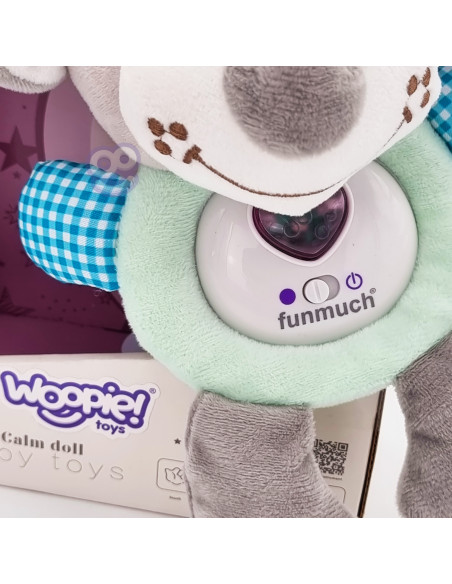 WOOPIE BABY Interactive Plush Toy for Babies with Light and Sound Sleeping Dog