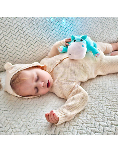 WOOPIE BABY pliušinis žaislas - projektorius miegantis begemotas