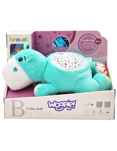 WOOPIE BABY Cuddly Toy 2-in-1 Projector Sleeper Hippo