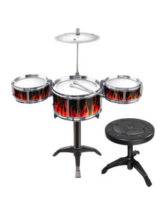 WOOPIE Educational Percussion for Children 3 Drums 1 Cymbal + Stool 2