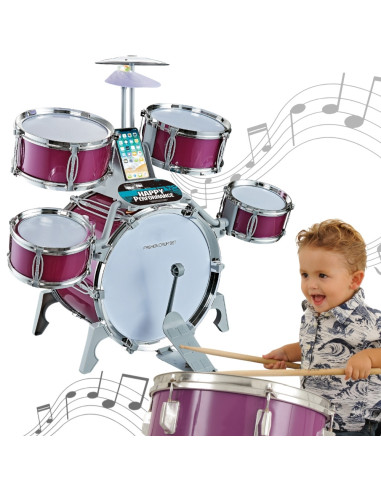 WOOPIE Educational Percussion Set for Kids 5 Drums 1 Cymbal